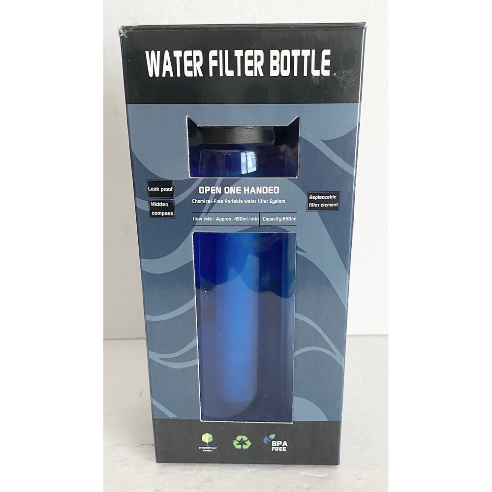 Leak-Proof Water Filter Bottle BPA Free Chemical Free Portable‎ System Travel